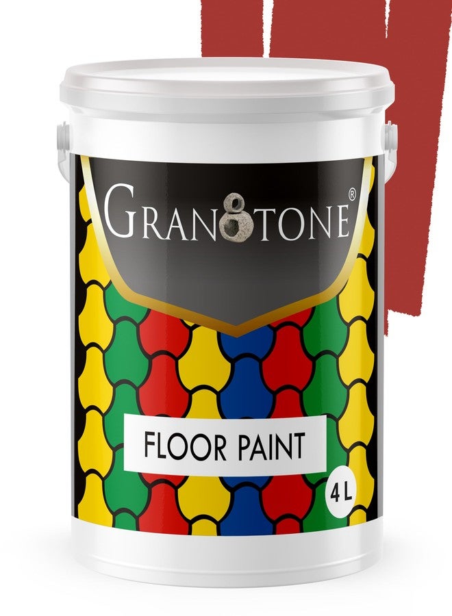 Granotone طلاء أرضيات جرانوتون، 4 لتر، لون تيراكوتا، بولي يوريثان وأكريليك، مانع للانزلاق، سميك ومتين، مناسب للأرضيات الإسمنتية والبلاط، صنع في الهند - Image 1